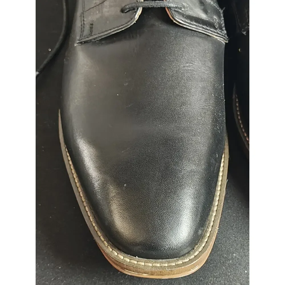 FRANCO FORTINI Men's 9 Bradley Black Leather Oxford Dress Shoes NWOB